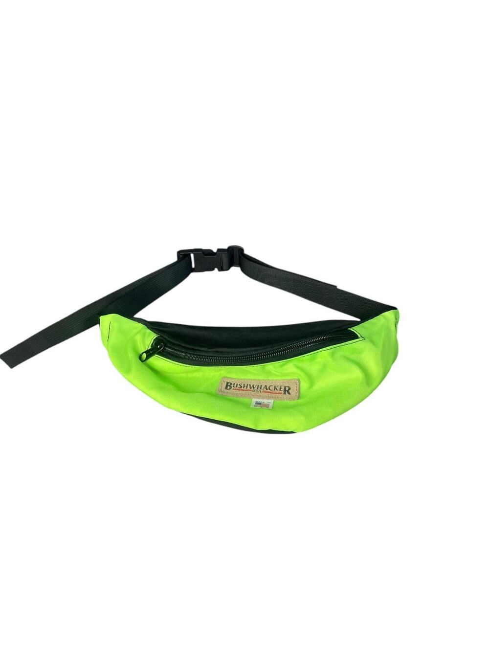 Vintage Bushwhacker Neon Green Made In USA Zipper Closure Fanny Pack